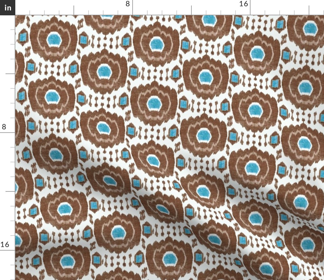 Brown and blue ikat