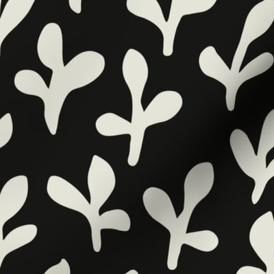 Minimalist Botanicals | Medium Scale | Dark Black, creamy white
