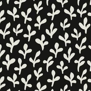 Minimalist Botanicals | Medium Scale | Dark Black, creamy white