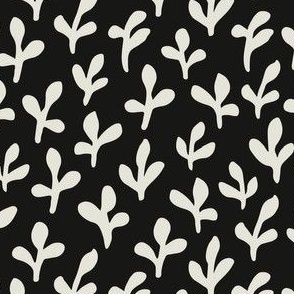 Minimalist Botanicals | Small Scale | Dark Black, creamy white
