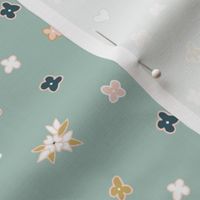 small scattered flowers bluish gray