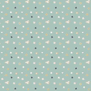 small scattered flowers bluish gray