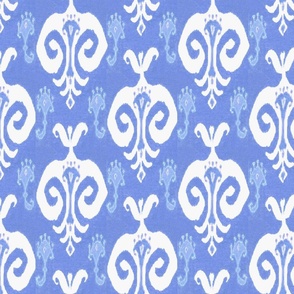 Blue and white ikat