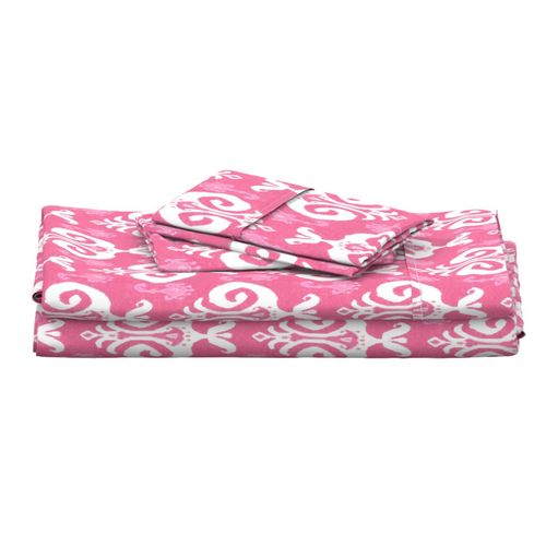 Pink and white ikat