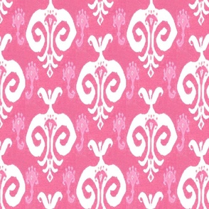 Pink and white ikat