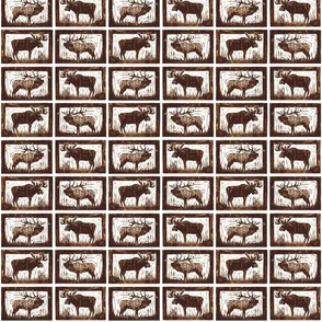 Big game stamps sepia 6 inch