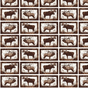 Big game stamps sepia 8 inch