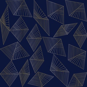 Gold triangles on navy