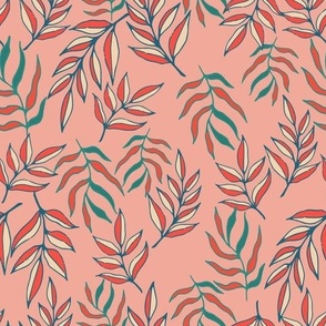 Cute seamless pattern with leaves