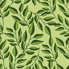 Ecologycal style pattern with green leaves