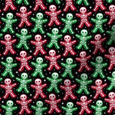 Gingerdead Men - Spooky Gingerbread Skeletons - Red and Green 1/2 Size