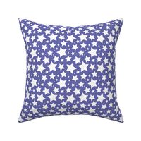 White stars on Veri Peri purple (medium)