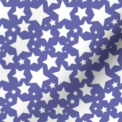 White stars on Veri Peri purple (medium)