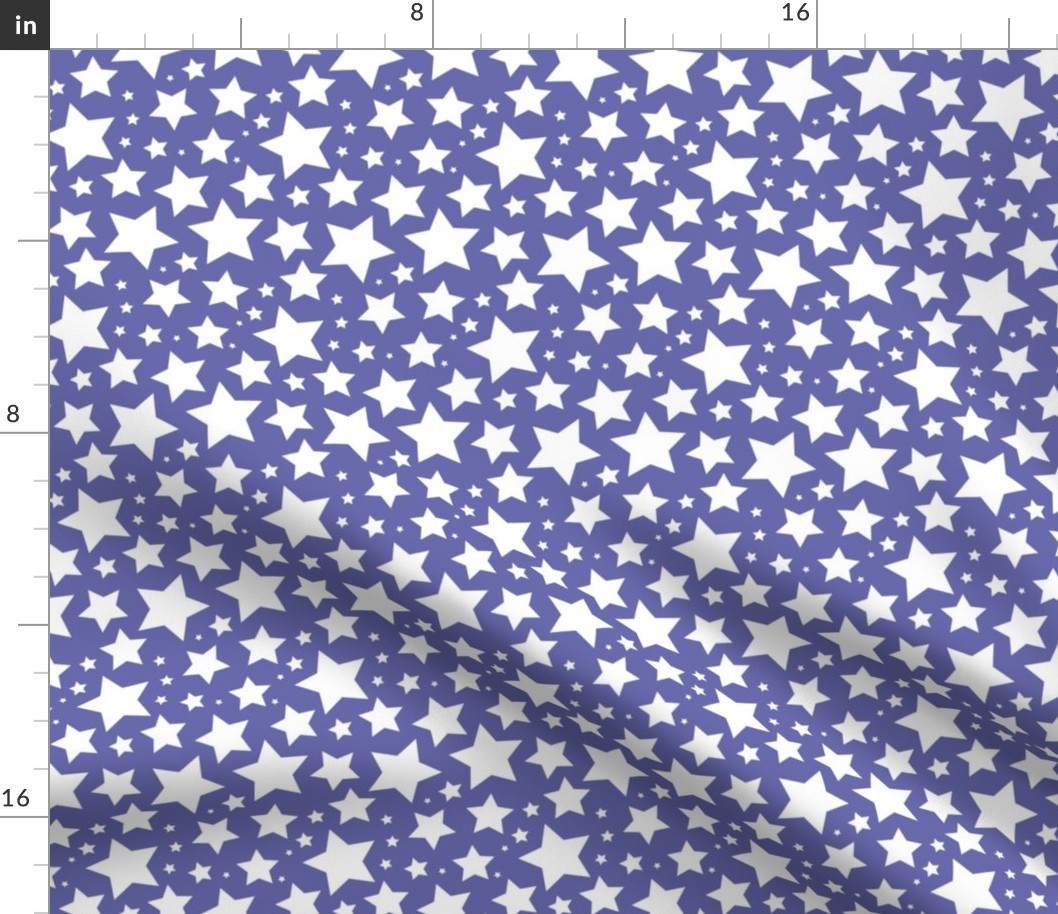 White stars on Veri Peri purple (medium)