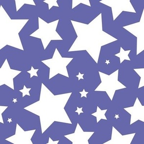 White stars on Veri Peri purple (large)