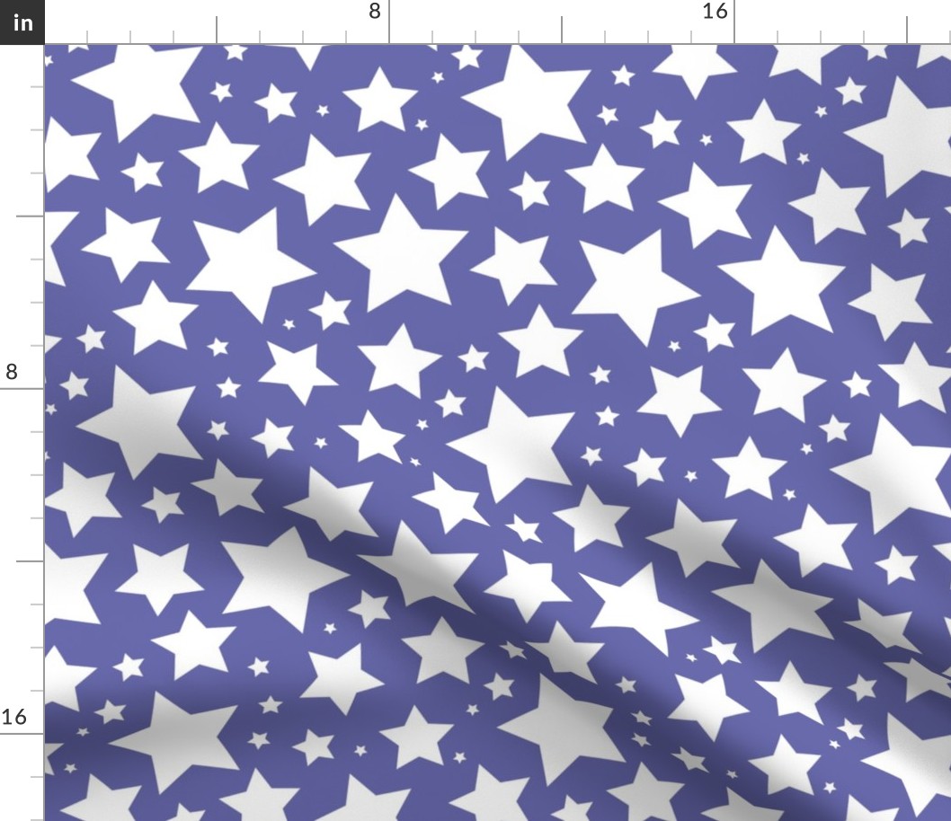 White stars on Veri Peri purple (large)