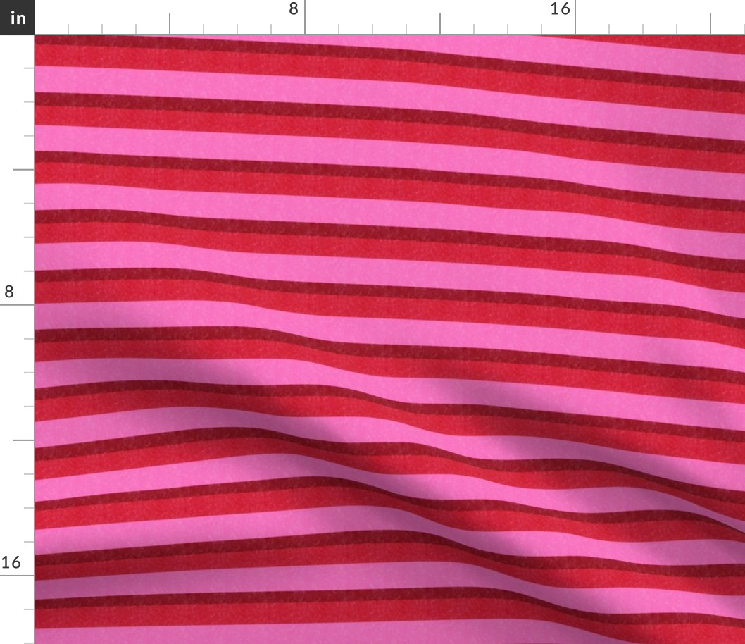 Bubblegum Lovecore Stripe -- Red, Deep Crimson, Magenta Pink in the Lovecore Aesthetic -- 4.2in x 3.49in repeat -- 1212dpi (12% of Full Scale)