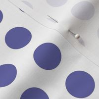 Purple Very Peri polkadots on white - one inch dots