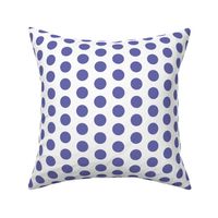 Purple Very Peri polkadots on white - one inch dots