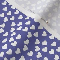 White hearts on Very Peri purple (mini)