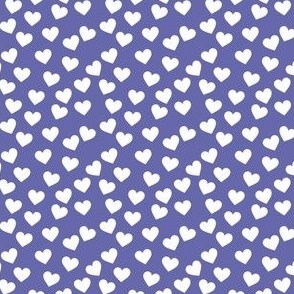 White hearts on Very Peri purple (mini)