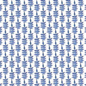 Blue simple leaves seamless pattern
