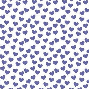 Very Peri purple hearts on white  (mini)