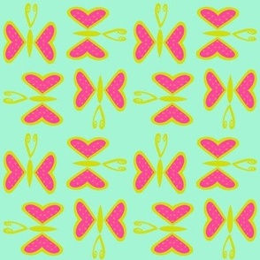 FolkHeart Butterflies-Spring 2022-Mint-4-way pattern