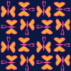 FolkHeart Butterflies-Spring 2022-Midnight Blue-4-way pattern