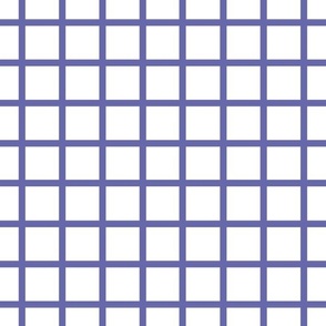 Narrow Very Peri purple check on white