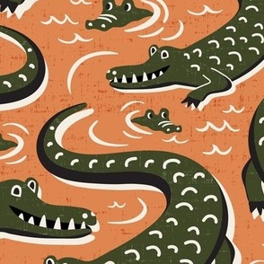 Down In The Bayou - Alligator Orange Large Scale