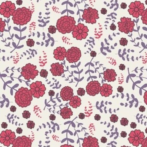 Ditsy florals allover on cream