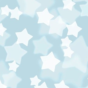 Large Starry Bokeh Pattern - Pastel Blue Color