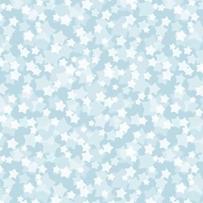 Small Starry Bokeh Pattern - Pastel Blue Color