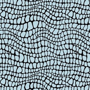 Alligator Pattern - Pastel Blue and Black