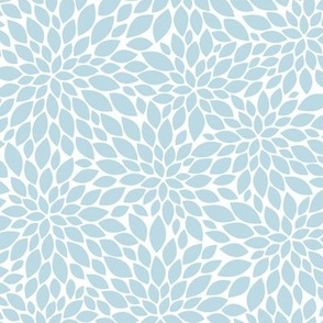 Dahlia Blossom Pattern - Pastel Blue and White