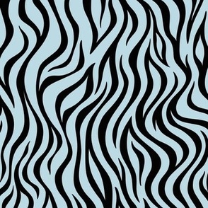 Zebra Stripe Pattern - Pastel Blue and Black