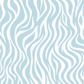 Zebra Stripe Pattern - Pastel Blue and White