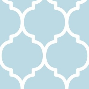 Extra Large Moroccan Tile Pattern - Pastel Blue and White