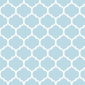 Moroccan Tile Pattern - Pastel Blue and White