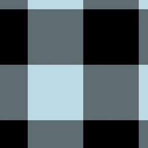 Extra Jumbo Gingham Pattern - Pastel Blue and Black