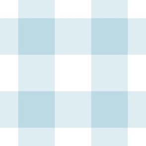White Gingham Pattern - Pastel Blue and White
