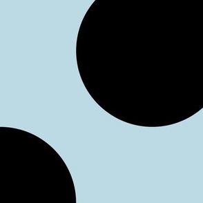 Jumbo Polka Dot Pattern - Pastel Blue and Black
