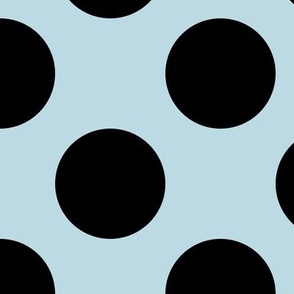 Large Polka Dot Pattern - Pastel Blue and Black