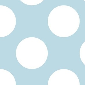 Large Polka Dot Pattern - Pastel Blue and White