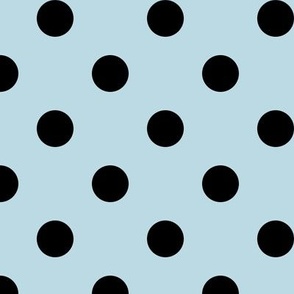 Big Polka Dot Pattern - Pastel Blue and Black