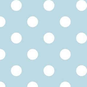 Big Polka Dot Pattern - Pastel Blue and White