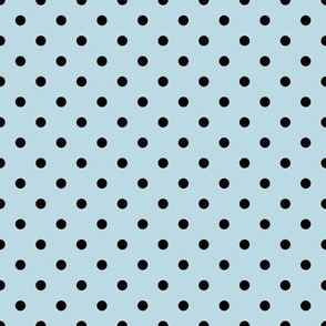 Small Polka Dot Pattern - Pastel Blue and Black