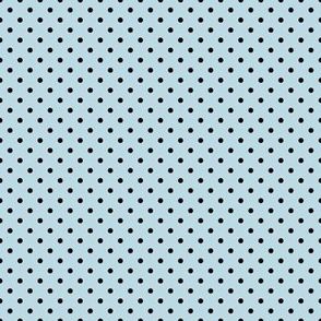 Tiny Polka Dot Pattern - Pastel Blue and Black