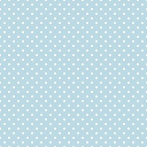 Tiny Polka Dot Pattern - Pastel Blue and White